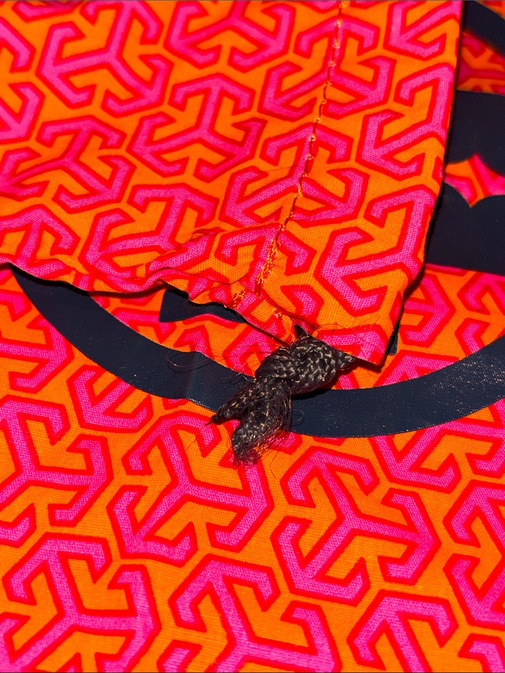 Tory Burch Orange and Black Logo Drawstring Pouch - Picture 5 of 10